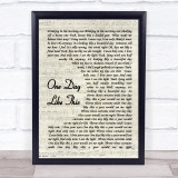 One Day Like This Elbow Song Lyric Vintage Script Quote Print