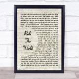 Rule The World Take That Song Lyric Vintage Script Quote Print