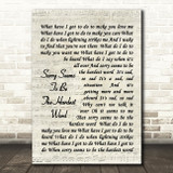 Sorry Seems To Be The Hardest Word Elton John Song Lyric Vintage Script Print