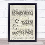 Bryan Adams (Everything I Do) I Do It For You Quote Song Lyric Print
