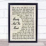 Angela Lansbury Beauty And The Beast Vintage Script Song Lyric Quote Print