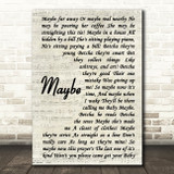 Annie Maybe Vintage Script Song Lyric Quote Print