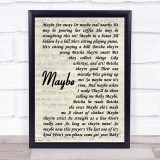 Annie Maybe Vintage Script Song Lyric Quote Print