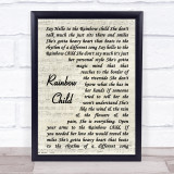 Dan Reed Network Rainbow Child Vintage Script Song Lyric Quote Print