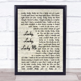 Evelyn Knight Lucky, Lucky, Lucky Me Vintage Script Song Lyric Quote Print