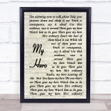 Foo Fighters My Hero Vintage Script Song Lyric Quote Print