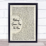 Jefferson Starship Nothing's Gonna Stop Us Now Vintage Script Song Lyric Print