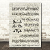 Kasabian You're In Love With A Psycho Vintage Script Song Lyric Quote Print