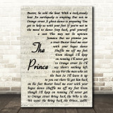 Madness The Prince Vintage Script Song Lyric Quote Print