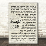 Fleetwood Mac Beautiful Child Quote Song Lyric Print