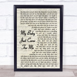 Nina Simone My Baby Just Cares For Me Vintage Script Song Lyric Quote Print