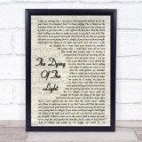 Noel Gallagher's High Flying Birds The Dying Of The Light Script Lyric Print