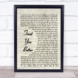 Treat You Better Shawn Mendes Song Lyric Vintage Script Quote Print