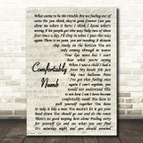 Pink Floyd Comfortably Numb Vintage Script Song Lyric Quote Print