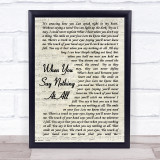 Ronan Keating When You Say Nothing At All Vintage Script Song Lyric Quote Print