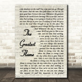 Runrig The Greatest Flame Vintage Script Song Lyric Quote Print