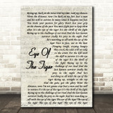 Survivor Eye Of The Tiger Vintage Script Song Lyric Quote Print