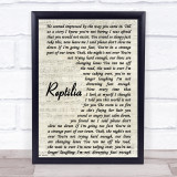 The Strokes Reptilia Vintage Script Song Lyric Quote Print