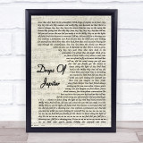 Train Drops Of Jupiter Vintage Script Song Lyric Quote Print