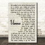 Ultravox Vienna Vintage Script Song Lyric Quote Print