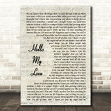 Westlife Hello My Love Vintage Script Song Lyric Quote Print