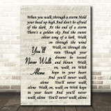You'll Never Walk Alone Gerry And The Pacemakers Song Lyric Vintage Script Print