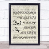 Fleetwood Mac Don't Stop Quote Song Lyric Print