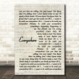 Fleetwood Mac Everywhere Quote Song Lyric Print