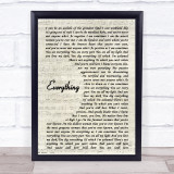 Alanis Morissette Everything Song Lyric Vintage Script Quote Print
