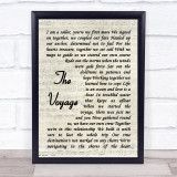 Christy Moore The Voyage Song Lyric Vintage Script Quote Print