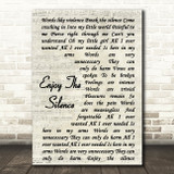 Depeche Mode Enjoy The Silence Song Lyric Vintage Script Quote Print