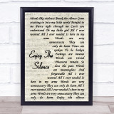 Depeche Mode Enjoy The Silence Song Lyric Vintage Script Quote Print