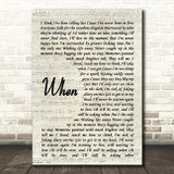 Dodie When Song Lyric Vintage Script Quote Print