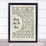 Celine Dione Beauty And The Beast Vintage Script Song Lyric Quote Print