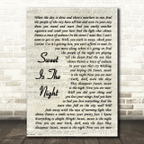 Electric Light Orchestra Sweet Is The Night Song Lyric Vintage Script Print
