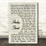 John Sullivan Hooky Street Song Lyric Vintage Script Quote Print