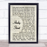 John Sullivan Hooky Street Song Lyric Vintage Script Quote Print