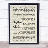 Celine Dione The Power Of Love Vintage Script Song Lyric Quote Print