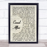Panic! At The Disco Casual Affair Song Lyric Vintage Script Quote Print