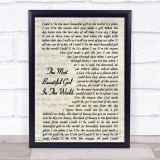Prince The Most Beautiful Girl In The World Song Lyric Vintage Script Print