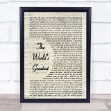 R Kelly The World's Greatest Song Lyric Vintage Script Quote Print