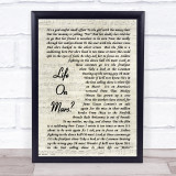 David Bowie Life On Mars Vintage Script Song Lyric Quote Print