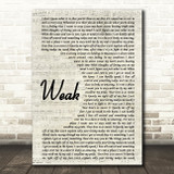 SWV Weak Song Lyric Vintage Script Quote Print