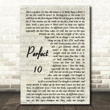 The Beautiful South Perfect 10 Song Lyric Vintage Script Quote Print