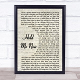 Thompson Twins Hold Me Now Song Lyric Vintage Script Quote Print