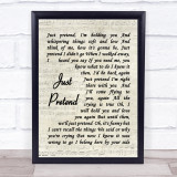 Elvis Presley Just Pretend Vintage Script Song Lyric Quote Print