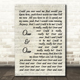 Fleetwood Mac Over & Over Quote Song Lyric Print