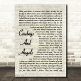 George Michael Cowboys And Angels Vintage Script Song Lyric Quote Print