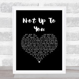 Stereophonics Not Up To You Black Heart Song Lyric Print