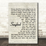 Fleetwood Mac Songbird Quote Song Lyric Print